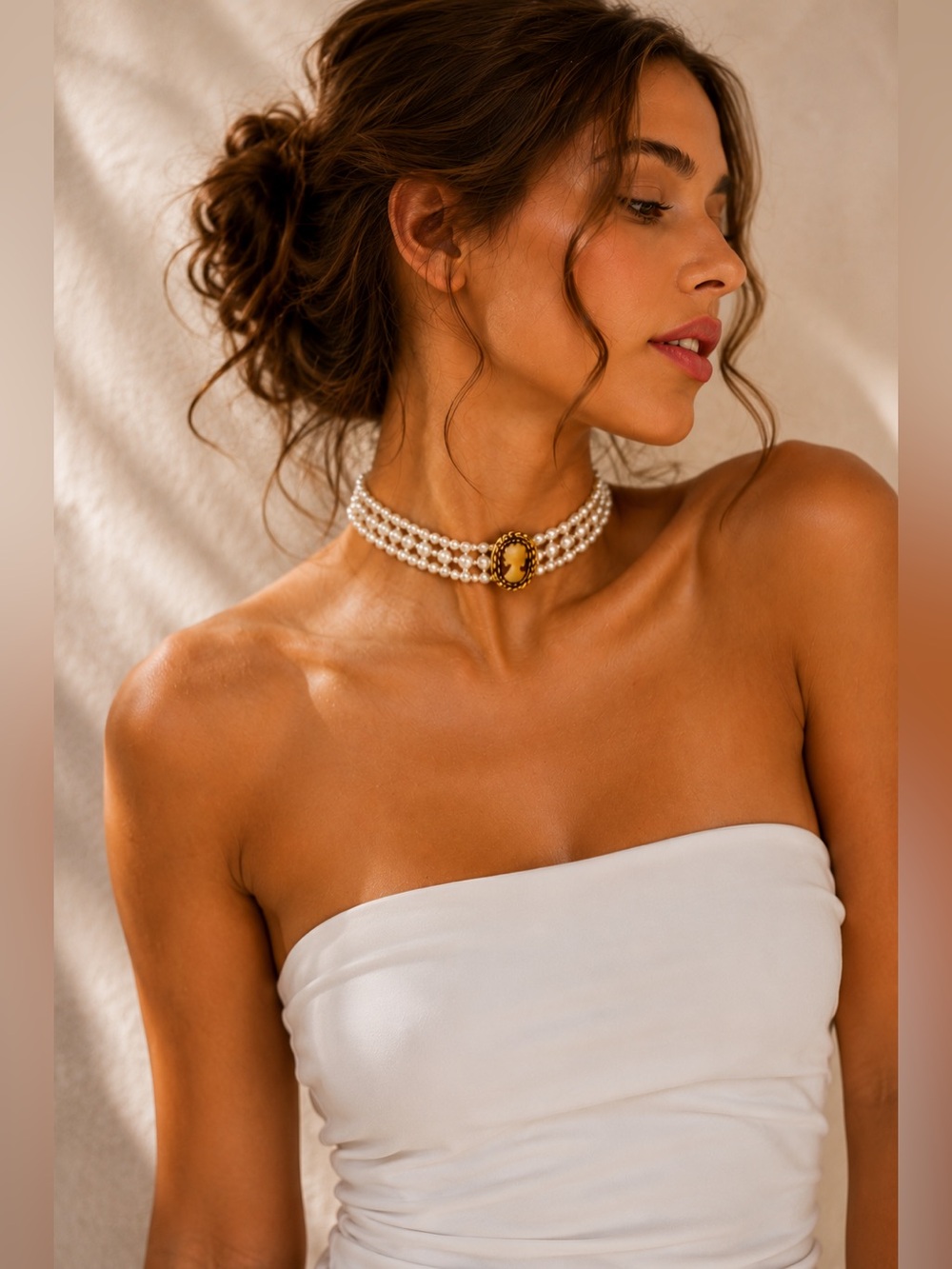 Faux Pearl Cameo Choker | Vintage Romance Necklace